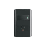 INTERRUPTOR + TOMACORRIENTE NEGRO