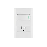 INTERRUPTOR + TOMACORRIENTE BLANCO