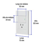 INTERRUPTOR + TOMACORRIENTE 34MM BLANCO