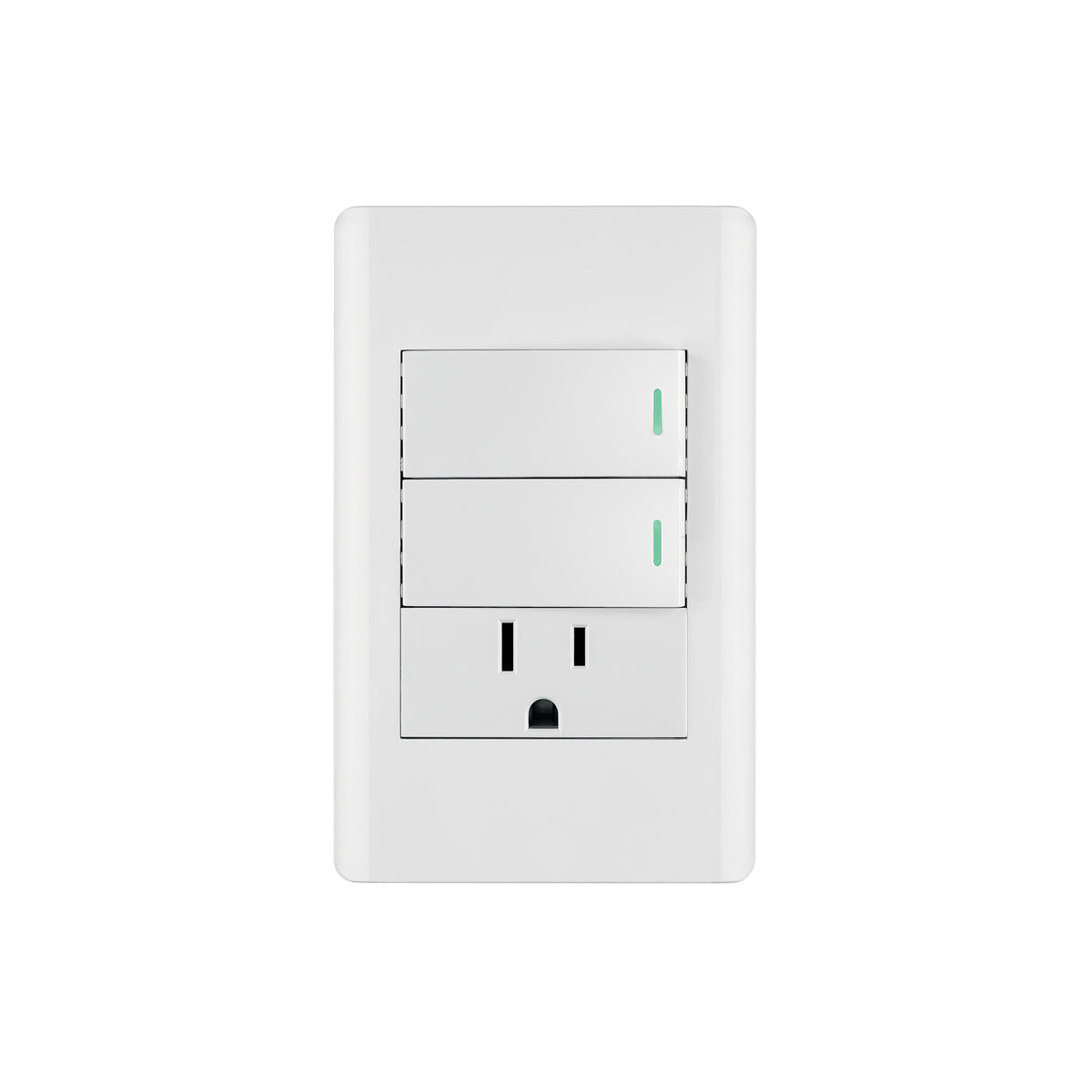 INTERRUPTOR DOBLE + TOMACORRIENTE BLANCO