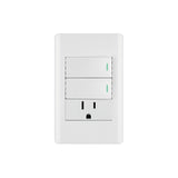 INTERRUPTOR DOBLE + TOMACORRIENTE BLANCO