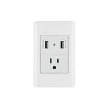 TOMACORRIENTE + MODULO CON 2 PUERTOS USB BLANCO