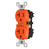 Tomacorriente doble naranja 20AMP tierra aislada sin tapa linea estandar