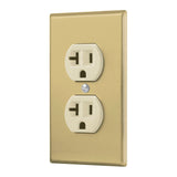 tomacorriente doble dorado de aluminio 20amp linea estandar