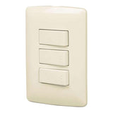 Interruptor doble + 1 de 3 vias crema l