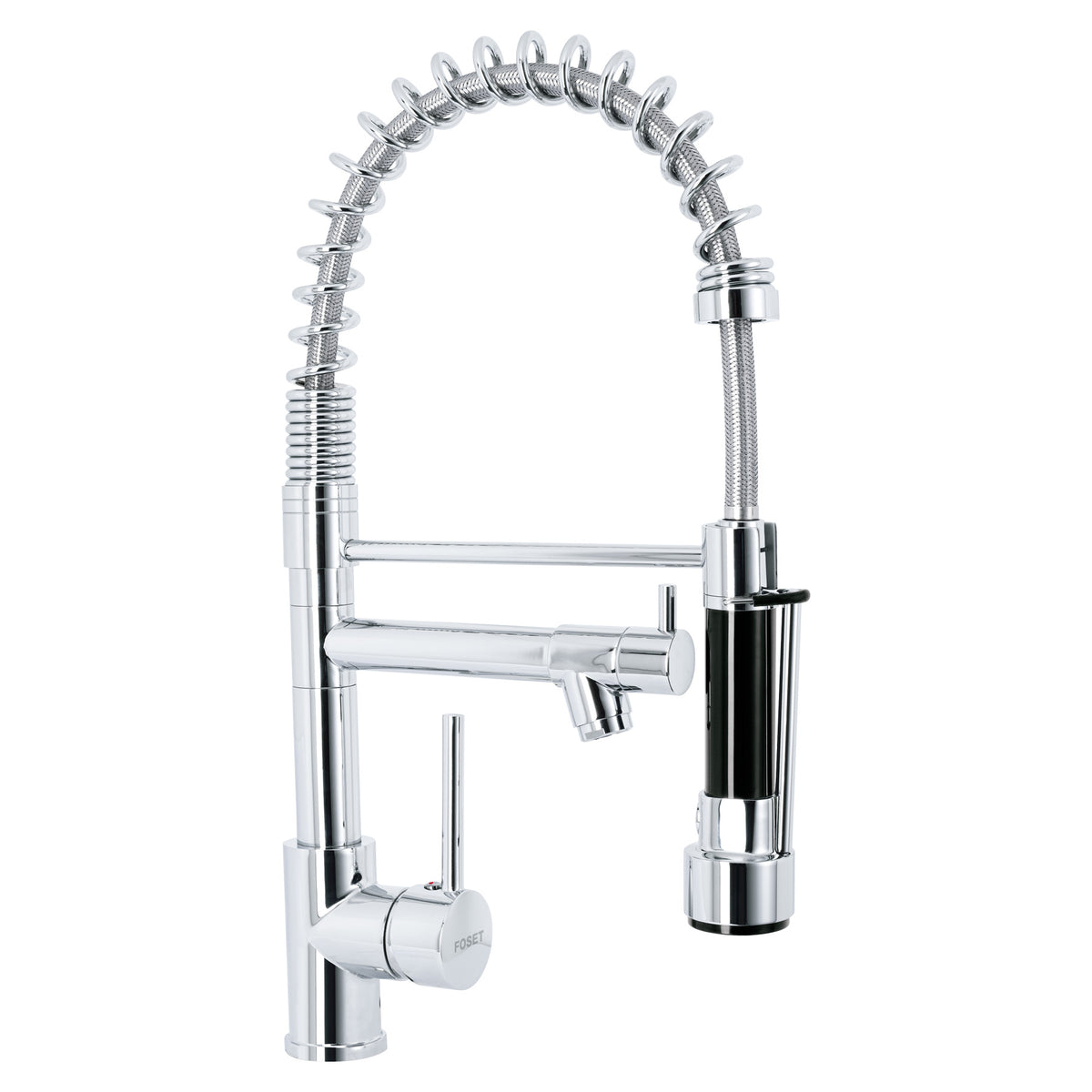 Monomando con doble salida para fregadero, Cromo