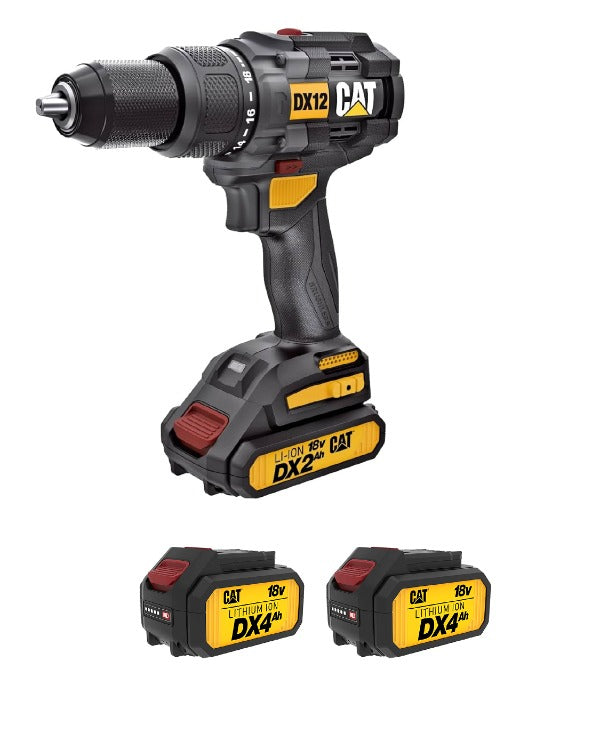 TALADRO ROTOMARTILLO 1/2" INALAMBRICO, 2 BATERIAS 18V/2AH DX12 CAT