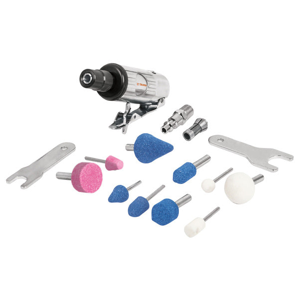 Mini esmeriladora neumática 1/4'' kit 16 piezas